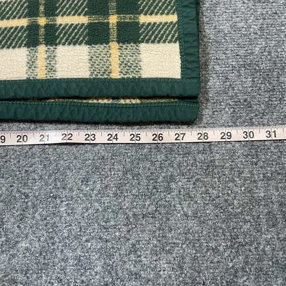 Vintage Biederlack Of America Plaid Botanical Blanket Green Yellow White 60